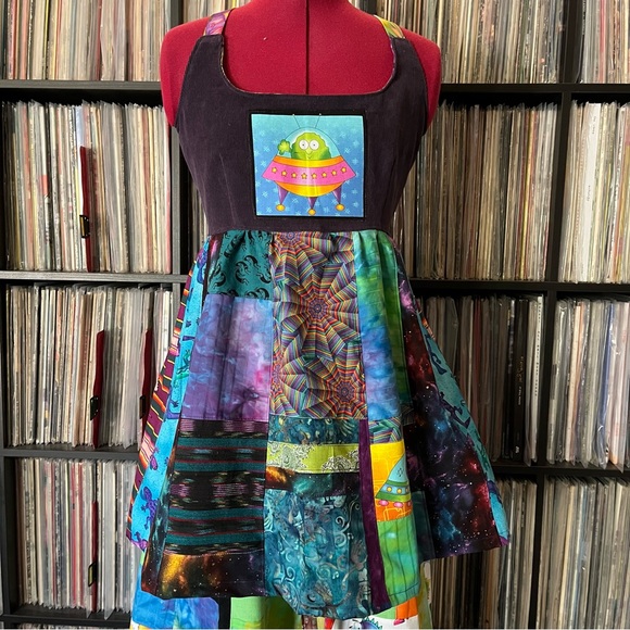 alien superstar patchwork apron top y2k phish 90s 👽 - Picture 13 of 13